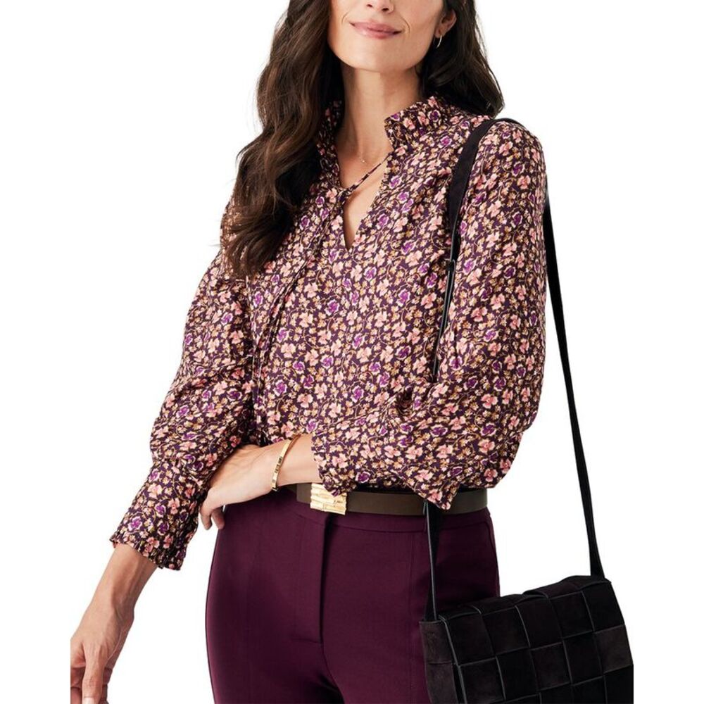J.Mclaughlin Womens Cecilia Blouse, Purple